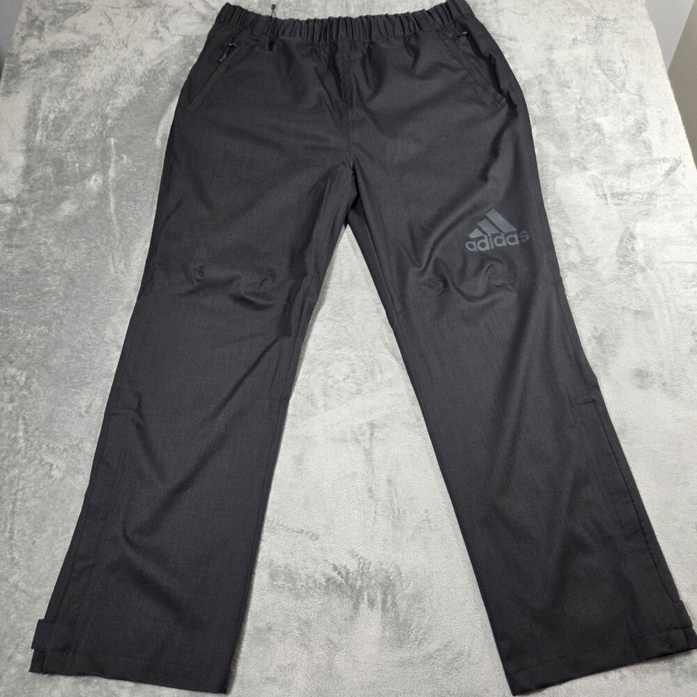 Adidas Pants Mens XL Black Climaproof Waterproof Rain Golf Trousers AE9260